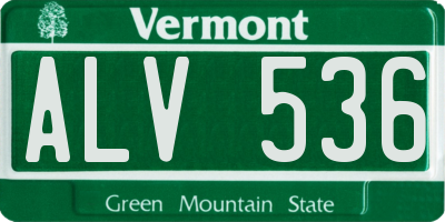 VT license plate ALV536