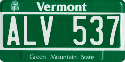 VT license plate ALV537
