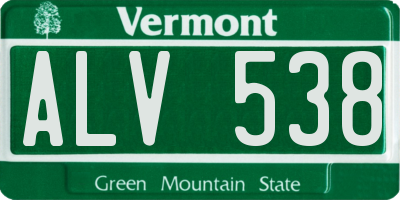 VT license plate ALV538