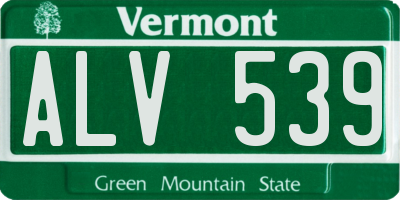 VT license plate ALV539