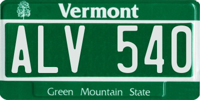 VT license plate ALV540