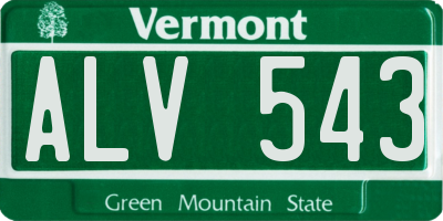 VT license plate ALV543