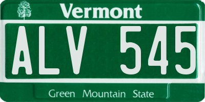 VT license plate ALV545