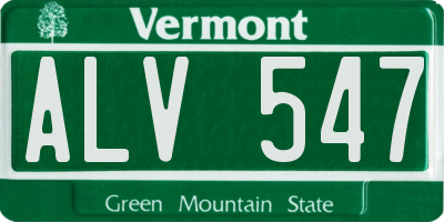VT license plate ALV547