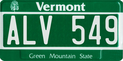 VT license plate ALV549