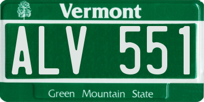VT license plate ALV551