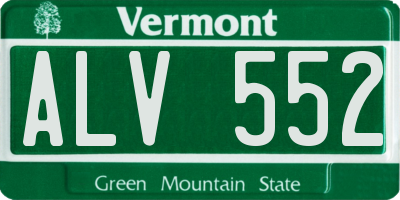 VT license plate ALV552
