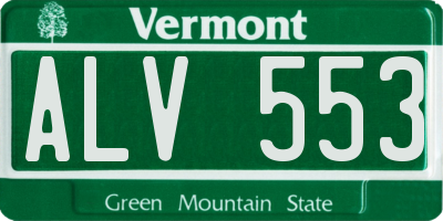 VT license plate ALV553
