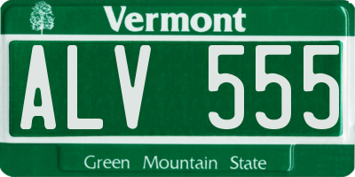 VT license plate ALV555