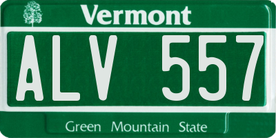VT license plate ALV557