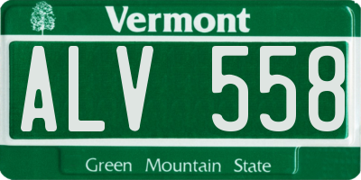 VT license plate ALV558