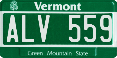VT license plate ALV559