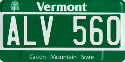 VT license plate ALV560