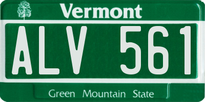 VT license plate ALV561