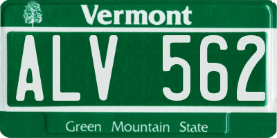VT license plate ALV562