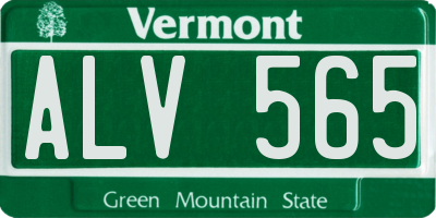 VT license plate ALV565