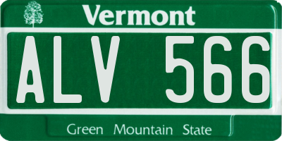 VT license plate ALV566