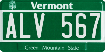 VT license plate ALV567