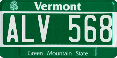 VT license plate ALV568