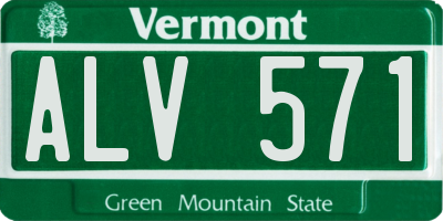 VT license plate ALV571