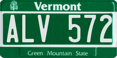 VT license plate ALV572