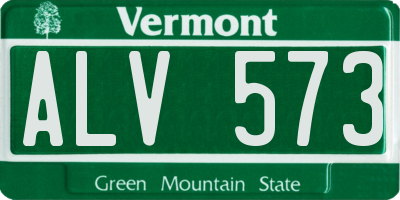 VT license plate ALV573