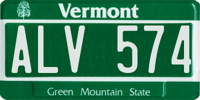 VT license plate ALV574