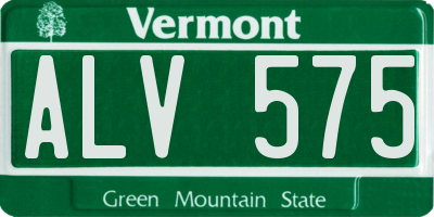 VT license plate ALV575