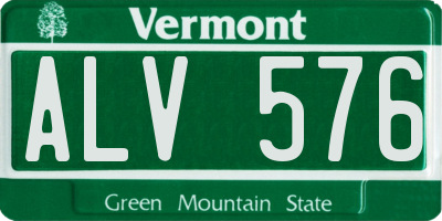 VT license plate ALV576