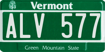 VT license plate ALV577