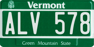 VT license plate ALV578