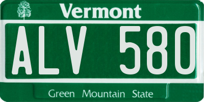 VT license plate ALV580