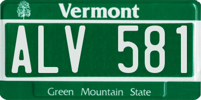 VT license plate ALV581