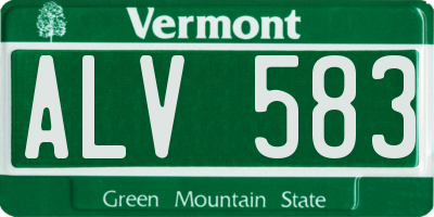 VT license plate ALV583