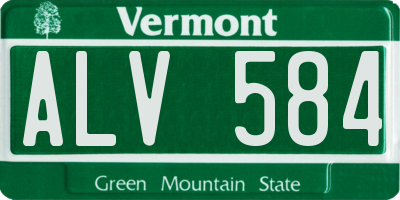 VT license plate ALV584