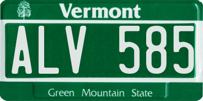 VT license plate ALV585