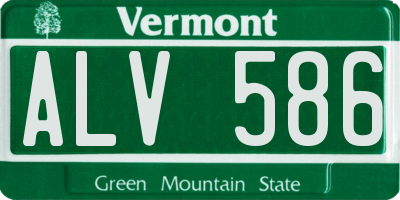 VT license plate ALV586