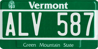 VT license plate ALV587