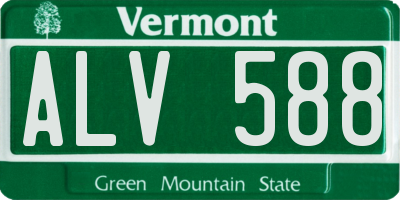 VT license plate ALV588