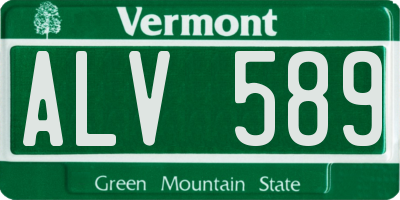 VT license plate ALV589