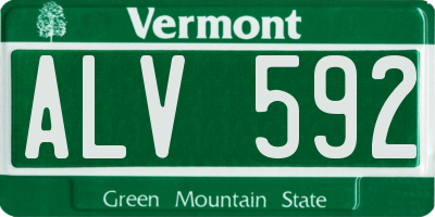VT license plate ALV592