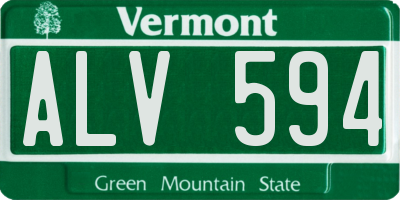 VT license plate ALV594