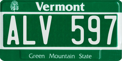 VT license plate ALV597
