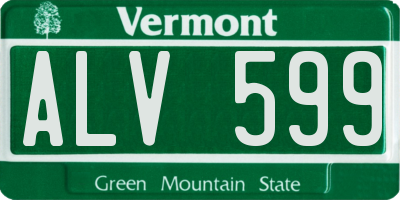 VT license plate ALV599