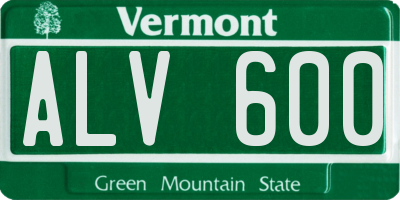 VT license plate ALV600