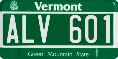 VT license plate ALV601