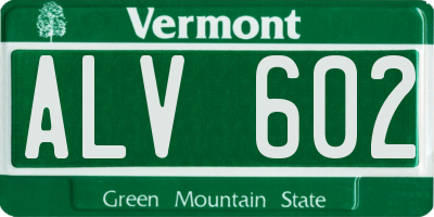VT license plate ALV602