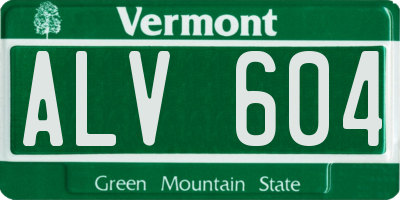 VT license plate ALV604