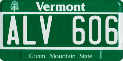 VT license plate ALV606