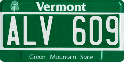 VT license plate ALV609